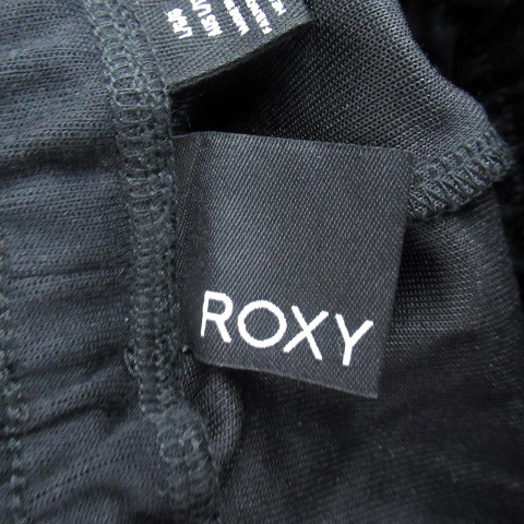 ロキシー ROXY ジャージパンツ ロング丈 総柄 イージー L 黒 ブラック /HO46 レディース_画像5