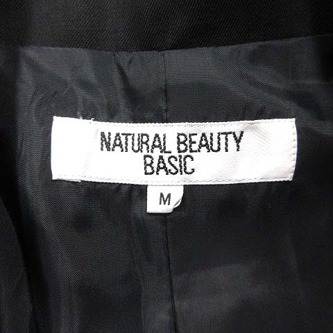 ナチュラルビューティーベーシック NATURAL BEAUTY BASIC スーツ テーラードジャケット M スラックスパンツ ウール S 黒 /YK レディース_画像7