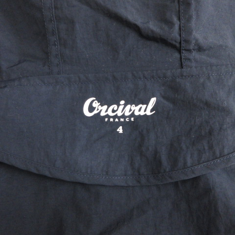 オーチバル ORCIVAL オーシバル 23SS ナイロンフードジャケット 長袖 パーカー ジップアップ OR-A0333 紺 ネイビー XL ■SM1 メンズ_画像4