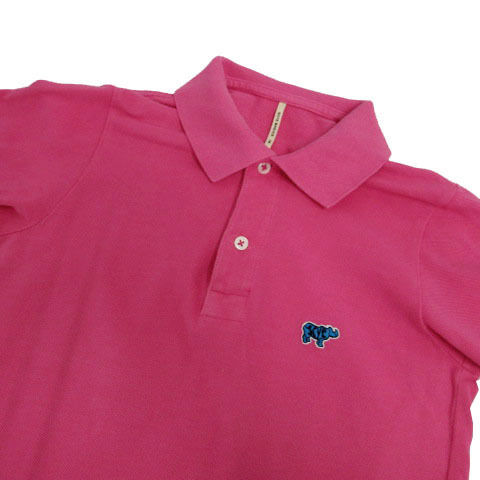  rhinoceros Basic sSCYE BASICS polo-shirt short sleeves Logo badge cotton made in Japan pink 38 lady's 
