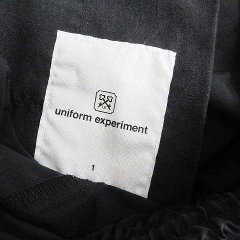 ユニフォームエクスペリメント uniform experiment ショートパンツ ハーフ プリント 裾ジップ ドローコード UE190060 黒 ブラック 1 メンズ_画像3