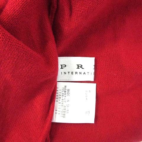 プライドインターナショナルデザイン PRIDE コットン カシミヤ タートルネック 半袖 ニット セーター レッド 赤 40 大きいサイズ_画像3