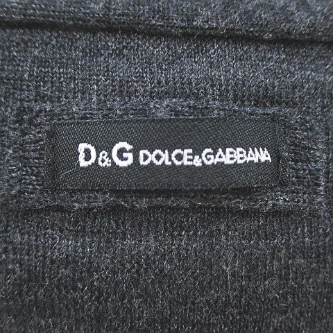 ディー&ジー ドルガバ ドルチェ&ガッバーナ D&G 長袖 カーディガン ニット S 濃灰 ダークグレー リブ ボタン 毛 ウール 無地 レディースの画像3