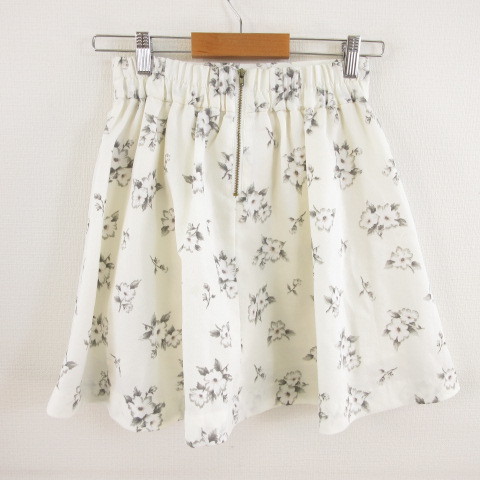  one after hole The - Nice Claup one after another NICE CLAUP skirt Mini gya The - flair floral print eggshell white white lady's 