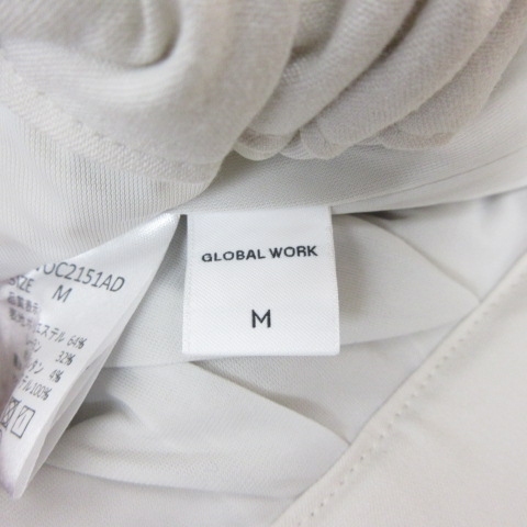 グローバルワーク GLOBAL WORK 美品 近年モデル イージーパンツ テーパード パンツ アイボリー 白 ホワイト系 M レディース_画像3