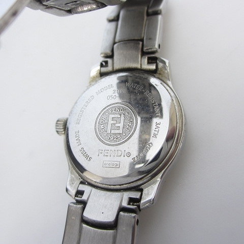  Fendi FENDI наручные часы 210L аналог кварц 3 стрелки Date salmon розовый циферблат серебряный цвет часы работа товар #YGT женский 