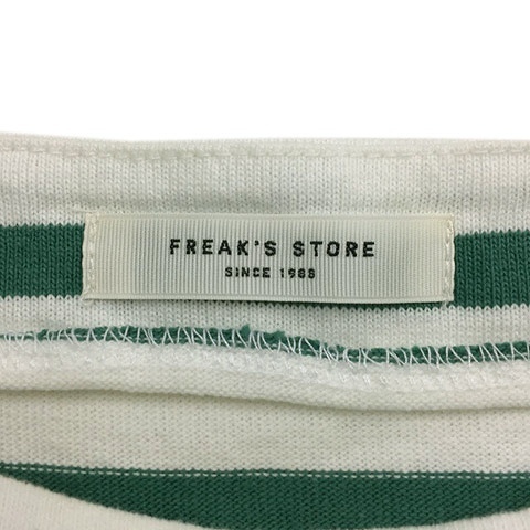  freak s магазин футболка cut and sewn тянуть over лодка шея большой размер окантовка . минут рукав F белый зеленый белый зеленый женский 
