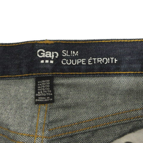 ギャップ GAP ジーンズ デニム スリム セルビッチ コットン インディゴ ブルー 青 28 メンズ_画像9