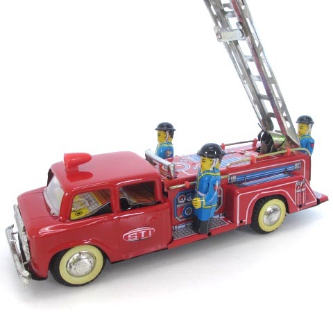 未使用品 当時物 ブリキ玩具 FIRE TRUCK 消防車 はしご車 MF718 おもちゃ アンティーク ヴィンテージ ■SG