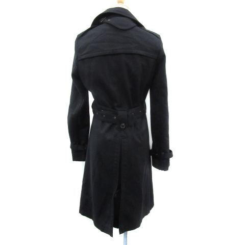  Florent FLORENT pea coat pea coat long height plain waist belt attaching wool navy blue navy /YS1 lady's 