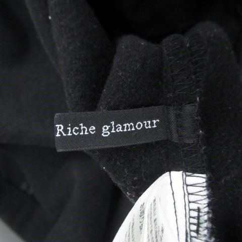リシェグラマー Riche glamour ノーカラーコート ロング丈 M 黒 ブラック /HO20 レディース_画像4