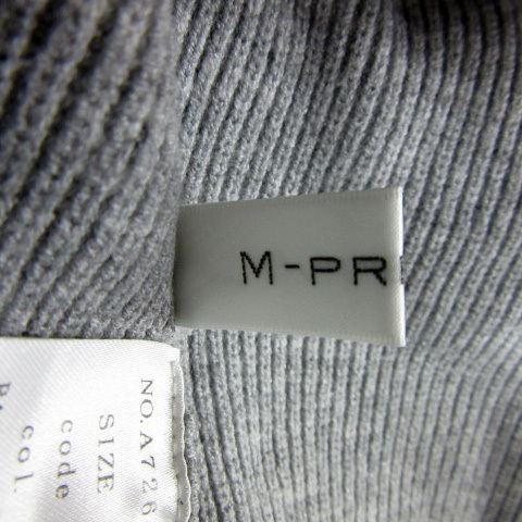  M тянуть mieM-Premier вязаный свитер длинный рукав V шея одноцветный 36 светло-серый /YS21 женский 