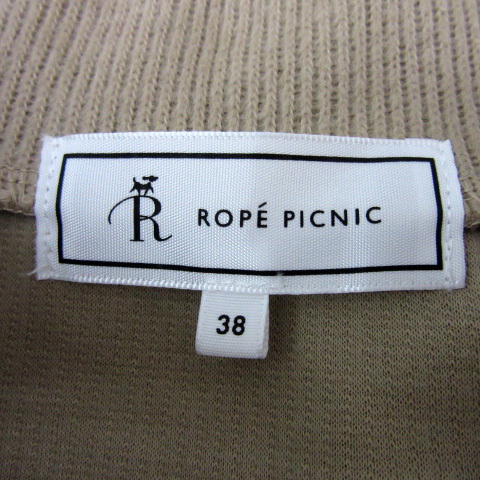 ロペピクニック ROPE Picnic リブニット セーター 長袖 Vネック 無地 38 ベージュ /YS10 レディース_画像4