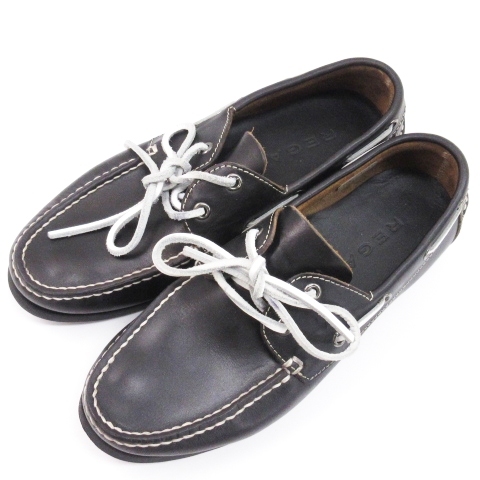  Reagal REGAL deck shoes moccasin leather black 23.5cm #ECS lady's 