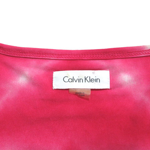 カルバンクライン CALVIN KLEIN 美品 ワンピース ロング ノースリーブ ウエストマーク タイダイ ピンク ■GY11 X レディースの画像6