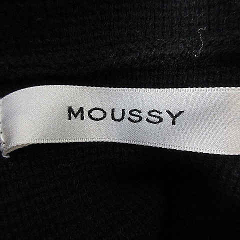 マウジー moussy ニット パーカー 長袖 フーディ プルオーバー コットン 厚手 無地 F 黒 ブラック トップス /BT レディース_画像6