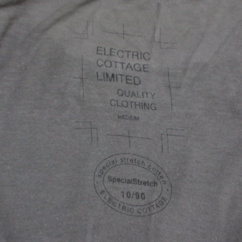 エレクトリックコテージ ELECTRIC COTTAGE 初期90S Tシャツ 半袖 カットソー ロゴ プリント クルーネック M カーキ X メンズ_画像9