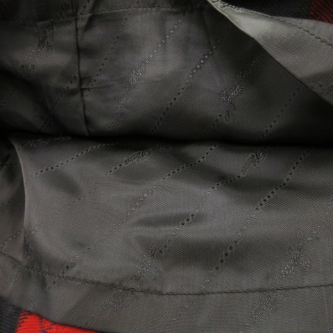 ジュウジンプラザ 十仁プラザ Jujin Plaxa COUTURE スカート タイト マーメイド ミモレ ロング フリル ウール チェック 赤 レッド /AH21_画像5