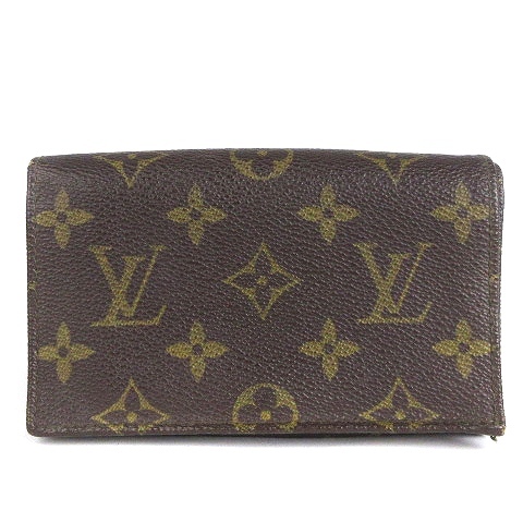 ルイヴィトン LOUIS VUITTON モノグラム ポルトフォイユ トレゾール 財布 二つ折り M61736 茶 ブラウン ウォレット メンズ レディースの画像1