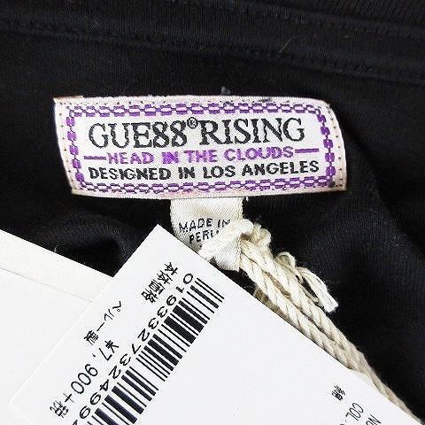 未使用品 ゲス 19AW GUESSx88RISING GUE88RISING Tシャツ 長袖 クルーネック コットン オーバーサイズ ロゴ プリント XL 黒 メンズ_画像7