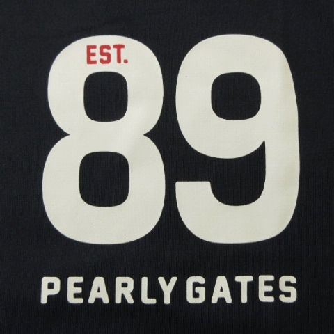 パーリーゲイツ PEARLY GATES インナーシャツ 長袖 ハイネック プリント ストレッチ プルオーバー 紺 ネイビー 0トップス ゴルフウェア レの画像6