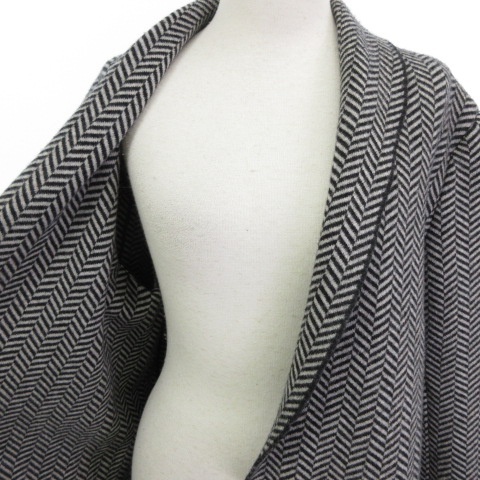 joru geo Armani GIORGIO ARMANI beautiful goods knitted tailored jacket blaser shawl color silk . herringbone black white 42 L degree 