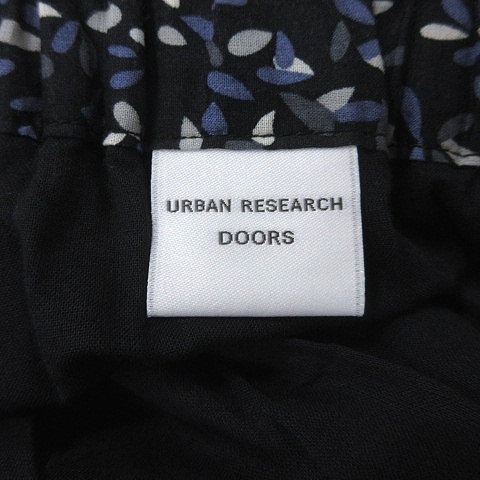 アーバンリサーチ ドアーズ URBAN RESEARCH DOORS ギャザースカート マキシ ロング 総柄 ONE 黒 ブラック /AU レディース_画像5