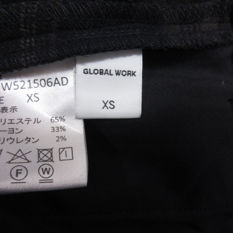 グローバルワーク GLOBAL WORK スキニーパンツ チェック XS 茶 ブラウン 黒 ブラック /YI ■MO レディース_画像5