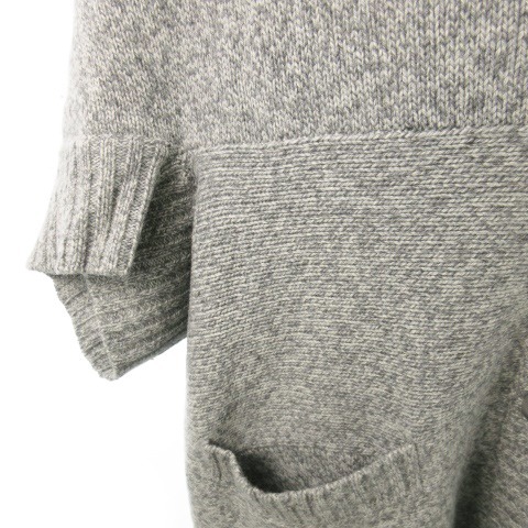  Fragile FRAGILE cardigan knitted V neck 7 minute sleeve do Le Mans wool . cashmere . silk . Anne gola. easy 38 gray /AO17