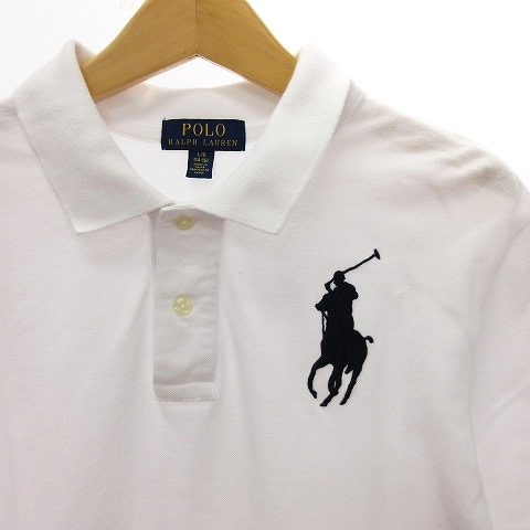  Polo Ralph Lauren POLO RALPH LAUREN polo-shirt cut and sewn short sleeves embroidery Bick po knee cotton 100% white white L Kids 