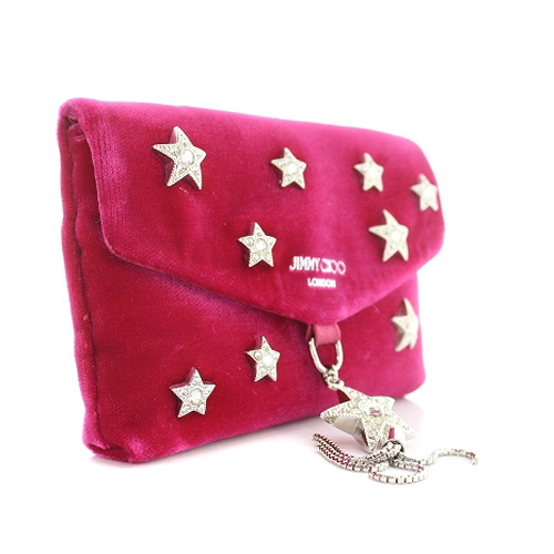 ジミーチュウ JIMMY CHOO soft card holder ベルベット カードケース 名刺入れ ロゴ ピンク /SR25 ■OH レディース_画像4