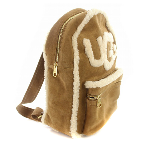 アグ UGG DANNIE BACKPACK SHEEPSKIN リュックサック ロゴ 茶色 ブラウン 1093568 /SR5 レディース_画像5