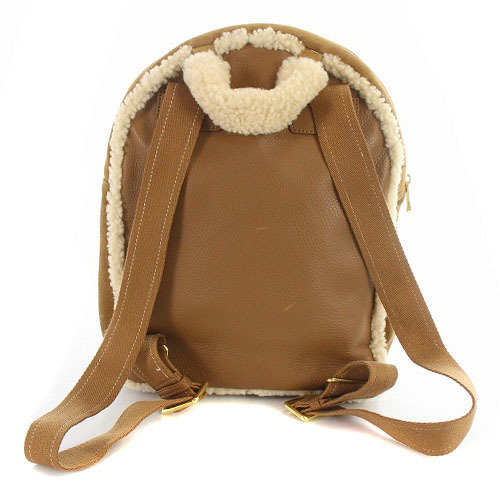 アグ UGG DANNIE BACKPACK SHEEPSKIN リュックサック ロゴ 茶色 ブラウン 1093568 /SR5 レディース_画像2