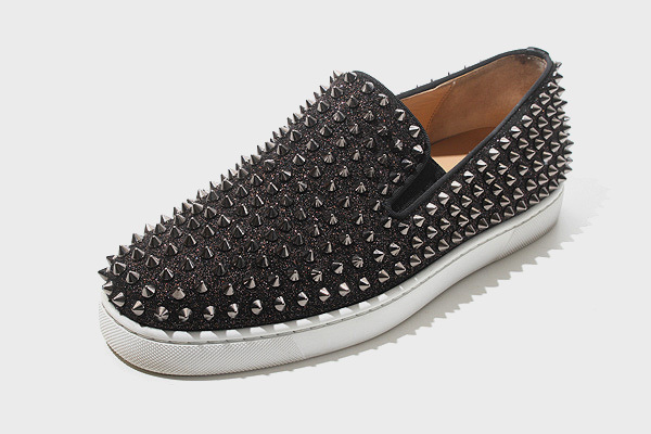 26cm Christian Louboutin クリスチャンルブタン Roller Boat Flat Spikes スタッズ スリッポン スニーカー 41/● メンズ_画像1