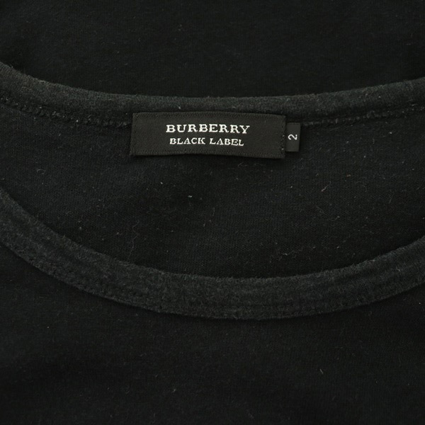 バーバリーブラックレーベル BURBERRY BLACK LABEL Tシャツ カットソー 半袖 クルーネック プリント 2 黒 ブラック /MY ■OS メンズ_画像3