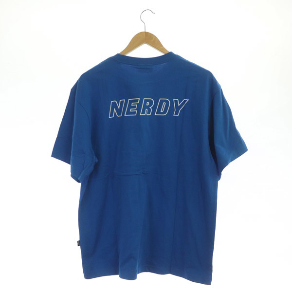 未使用品 ノルディ NERDY Basic 1/2 Sleeve Tシャツ 半袖 ロゴプリント コットン M 青 ブルー /MY ■OS ■SH メンズ_画像2