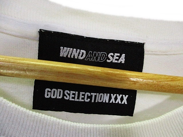 ウィンダンシー WIND AND SEA ×ゴッドセレクション Tシャツ カットソー 半袖 プリント 白 ホワイト L QQQ メンズ_画像3