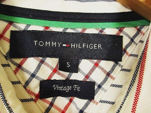 トミーヒルフィガー TOMMY HILFIGER シャツ 長袖 カジュアルシャツ ストライプ 刺繍 ロゴ レッド 赤 sizeS 国内正規 QQQ メンズの画像3