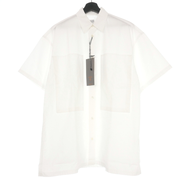 未使用品 イートウツ E.TAUTZ ラインマンショートスリーブシャツ トップス 半袖 S ホワイト 白 SHI03 2011 国内正規 メンズ