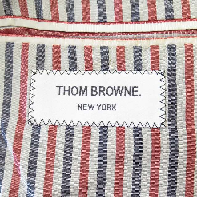 トムブラウン THOM BROWNE ウール セットアップ スーツ ジャケット パンツ トリコロール 3釦 総裏 サイドベンツ シンチバック サイズ0_画像9