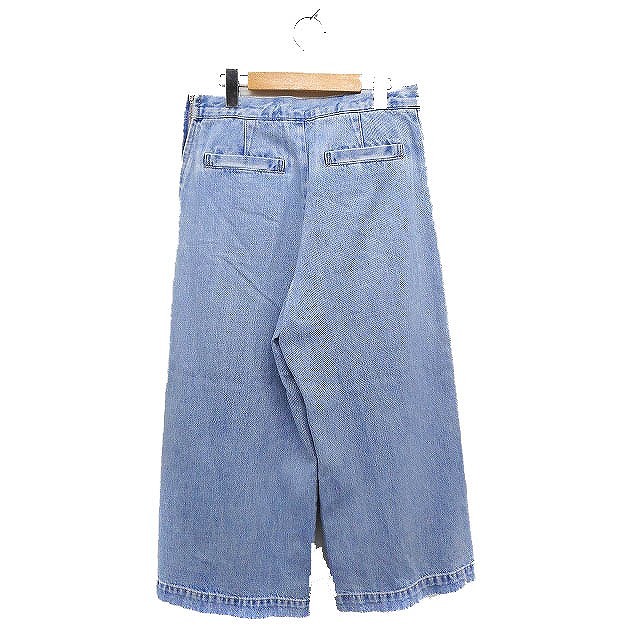 ジルスチュアート JILL STUART JEAN デニム ジーンズ ワイド タック アンクル丈 4 ブルー 青 /FT5 レディース_画像2