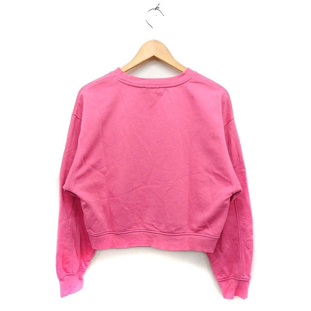  Zara ZARA cropped pants height sweatshirt sweat plain reverse side nappy L pink /FT14 lady's 