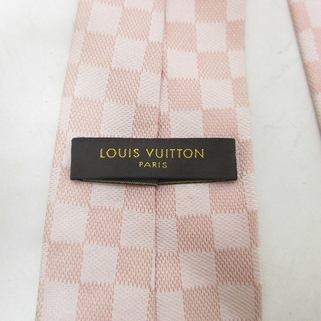  Louis Vuitton LOUIS VUITTON Damier галстук формальный бизнес общий рисунок Италия производства шелк 100% розовый 1103 мужской 