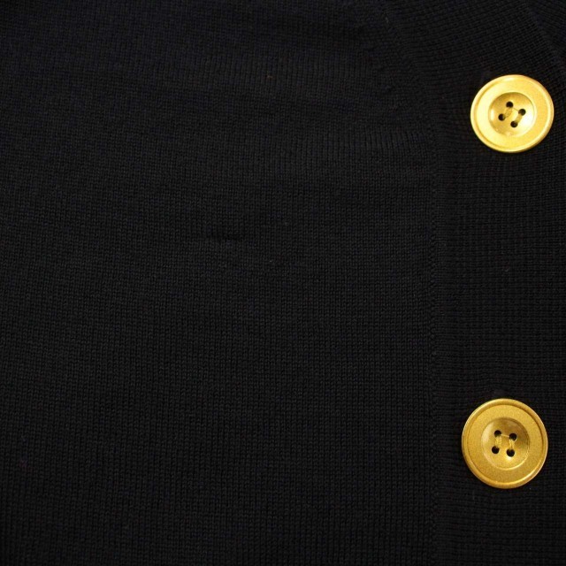  Rope ROPE cardigan wool V neck gold button 38 M black black /DK lady's 