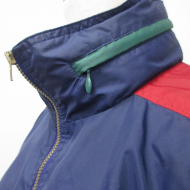 ナイキ NIKE 90s 銀タグ オーバーサイズ ブルゾン ナイロンジャケット 刺繍 フード収納有 ネイビー系 赤 緑 M 1106 メンズ レディース_画像4