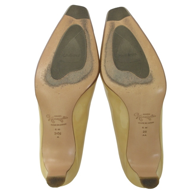  Ginza Kanematsu GINZA Kanematsu эмаль кожа туфли-лодочки каблук обувь couturier оттенок бежевого 24.5~25cm 1105 женский 