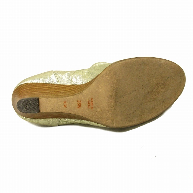 ダイアナ DIANA ビジュー メタリック パンプス シューズ 靴 フェイクジュエル レザー 23.5cm ゴールド レディース_画像6