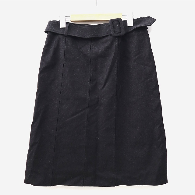 COCODE ココデ 日本製 ウール ひざ丈 スカート 11 BLACK ブラック レディース_画像2