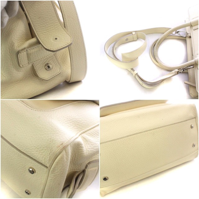 Tod's TOD\'S double T handbag shoulder bag 2way diagonal .. leather ivory /YO6 lady's 