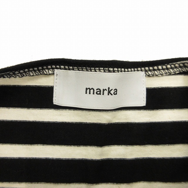 美品 22ss マーカ marka バスクシャツショートスリーブ BASQUE SHIRTS S/S ボーダー Tシャツ 1 白 ホワイト 黒 ブラック メンズ_画像4